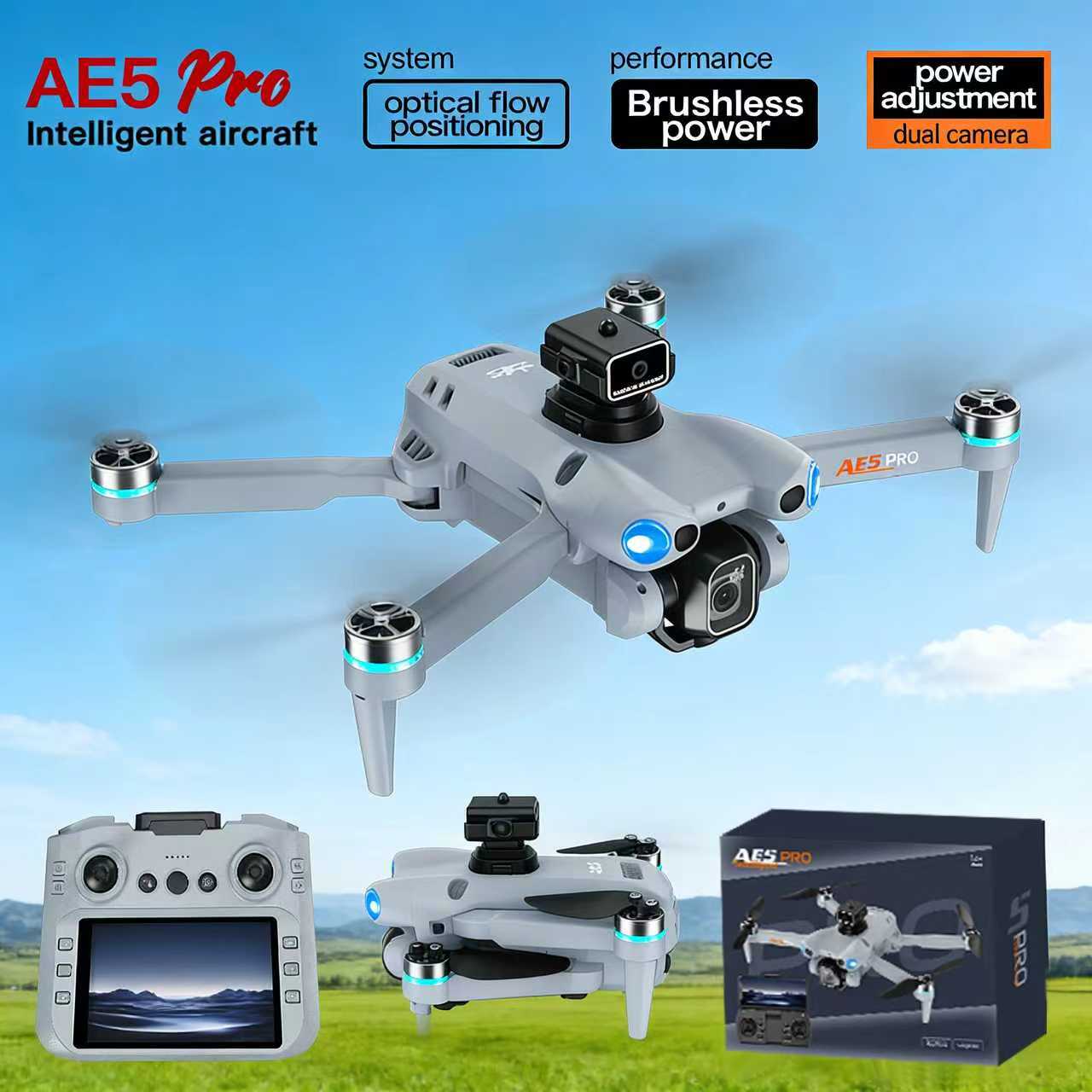 Drone Thermal Imaging - 8Kナイトビジョン搭載プロ仕様HDカメラAE5 GPS MAXドローン、5G WiFi、ブラシレスモーター、レーザーバリア回避機能付き折りたたみ式クアッドコプター、ギフト