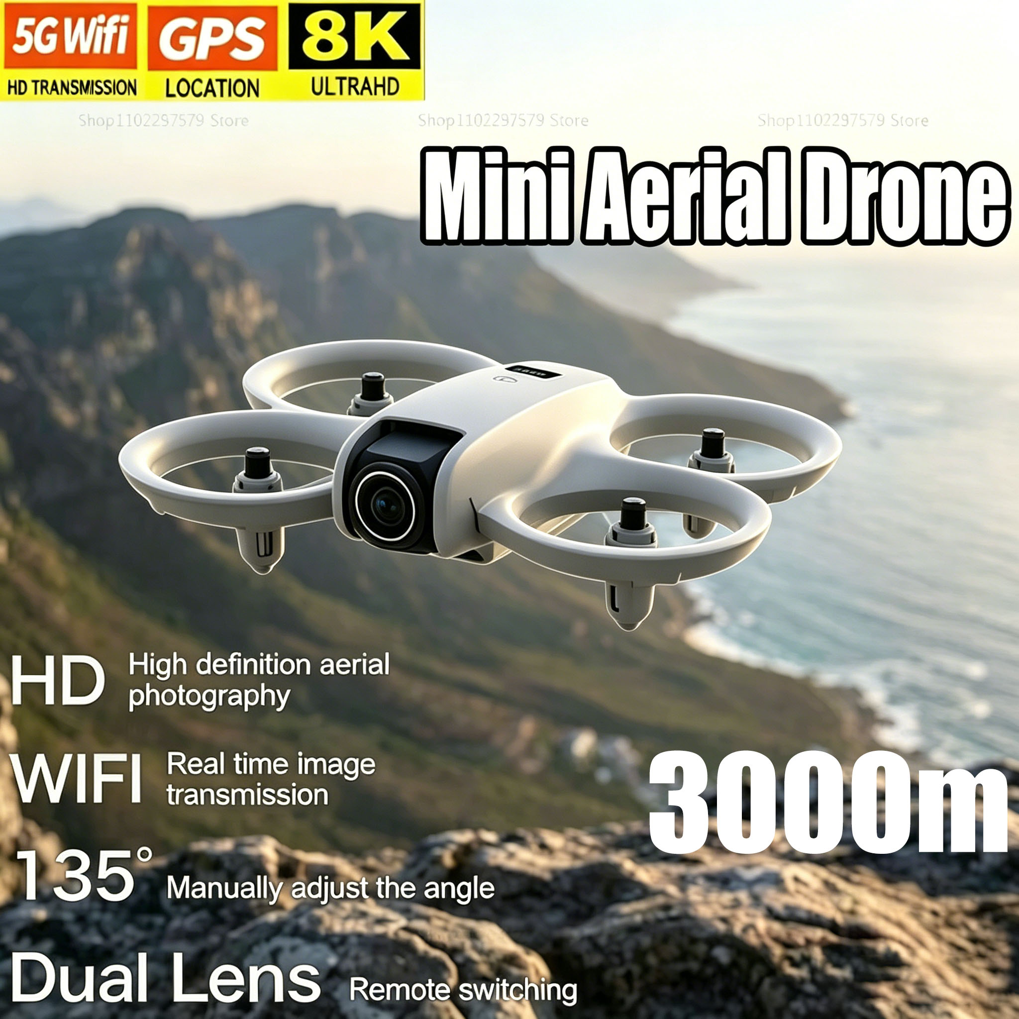 Drone Cinematic - 8K HDカメラ搭載ミニドローン FPV折りたたみ式クアッドコプター ブラシレスモーター 障害物回避機能付き RC飛行機
