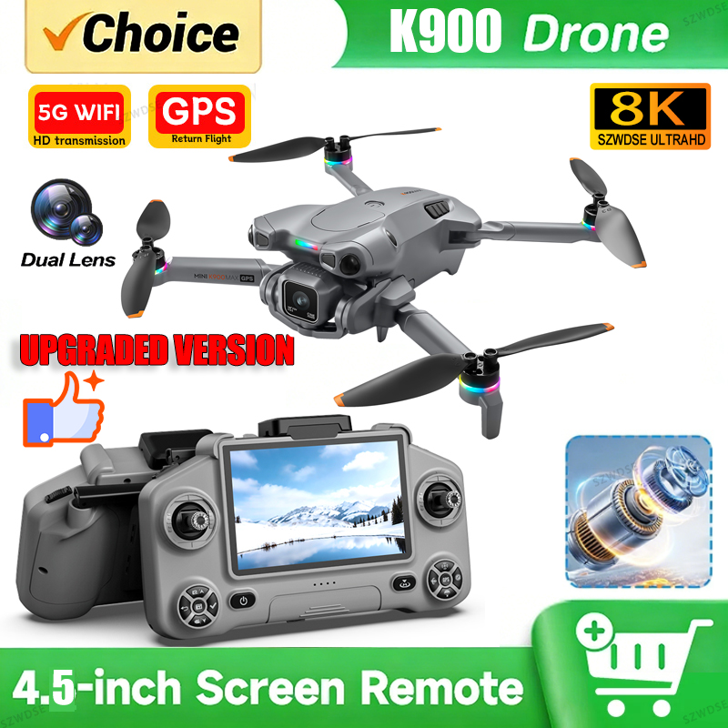 Drone Surveying - 新型K900 MAX GPSドローン、4KプロフェッショナルHDカメラ搭載、5G FPV、ブラシレスモーター、オプションの障害物回避システム、エアドロップ機能付き