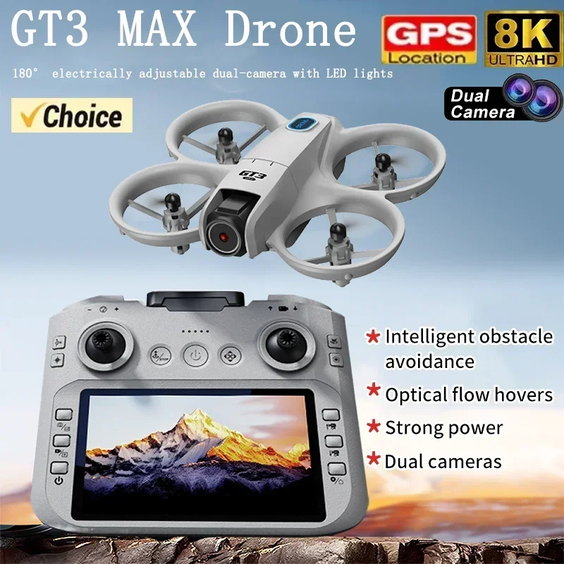 Drone Surveying - 2026年新型GT3ミニ LED折りたたみ式ドローン GPS 8K HDデュアルカメラ ブラシレスモーター