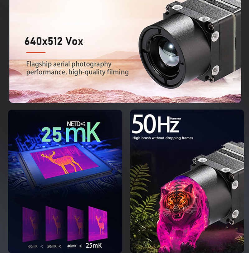 Drone Thermal Imaging - 新着商品 640x512 FPVドローン用サーマルカメラモジュール USBデジタル/アナログ LWIR非冷却赤外線イメージング