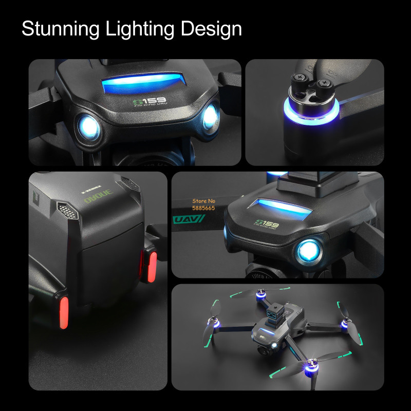 リモコン付きクワッドコプタードローン,障害物回避,LEDスク - Drone Aerial Photography のレビューと価格
