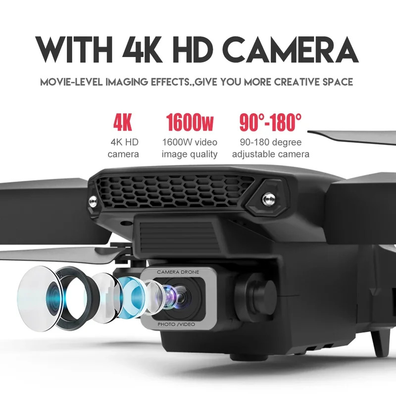 E88 Proインテリジェント折りたたみドローンは、シングル - Drone Aerial Photography のレビューと価格