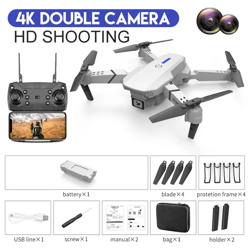 E88 Proインテリジェント折りたたみドローンは、シングル - Drone Aerial Photography のレビューと価格