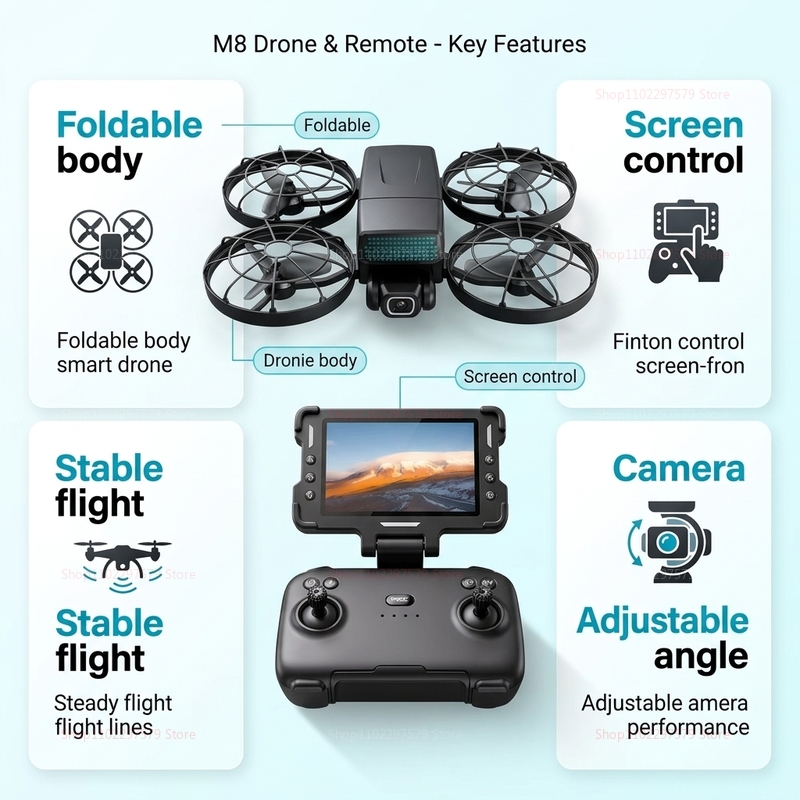 新型ドローン M8 GPS 8K プロフェッショナルHD 3 - Drone Surveying のレビューと価格