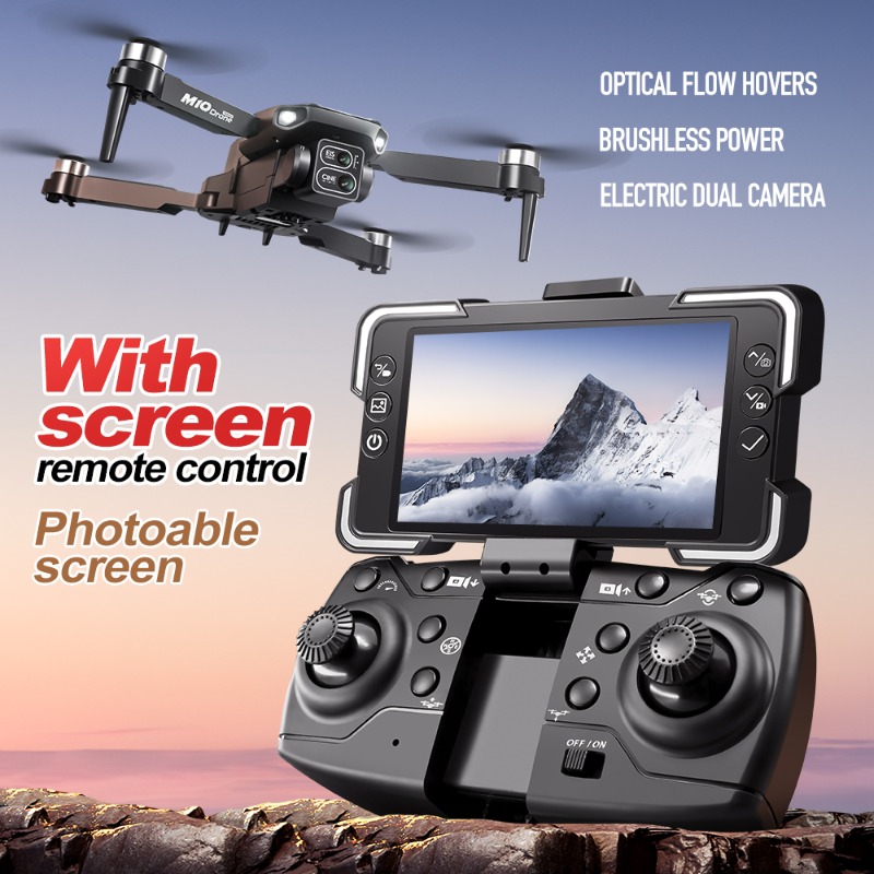 M10カメラドローン、画面付きリモコン、デュアルカメラ、オプ - Drone Aerial Photography のレビューと価格